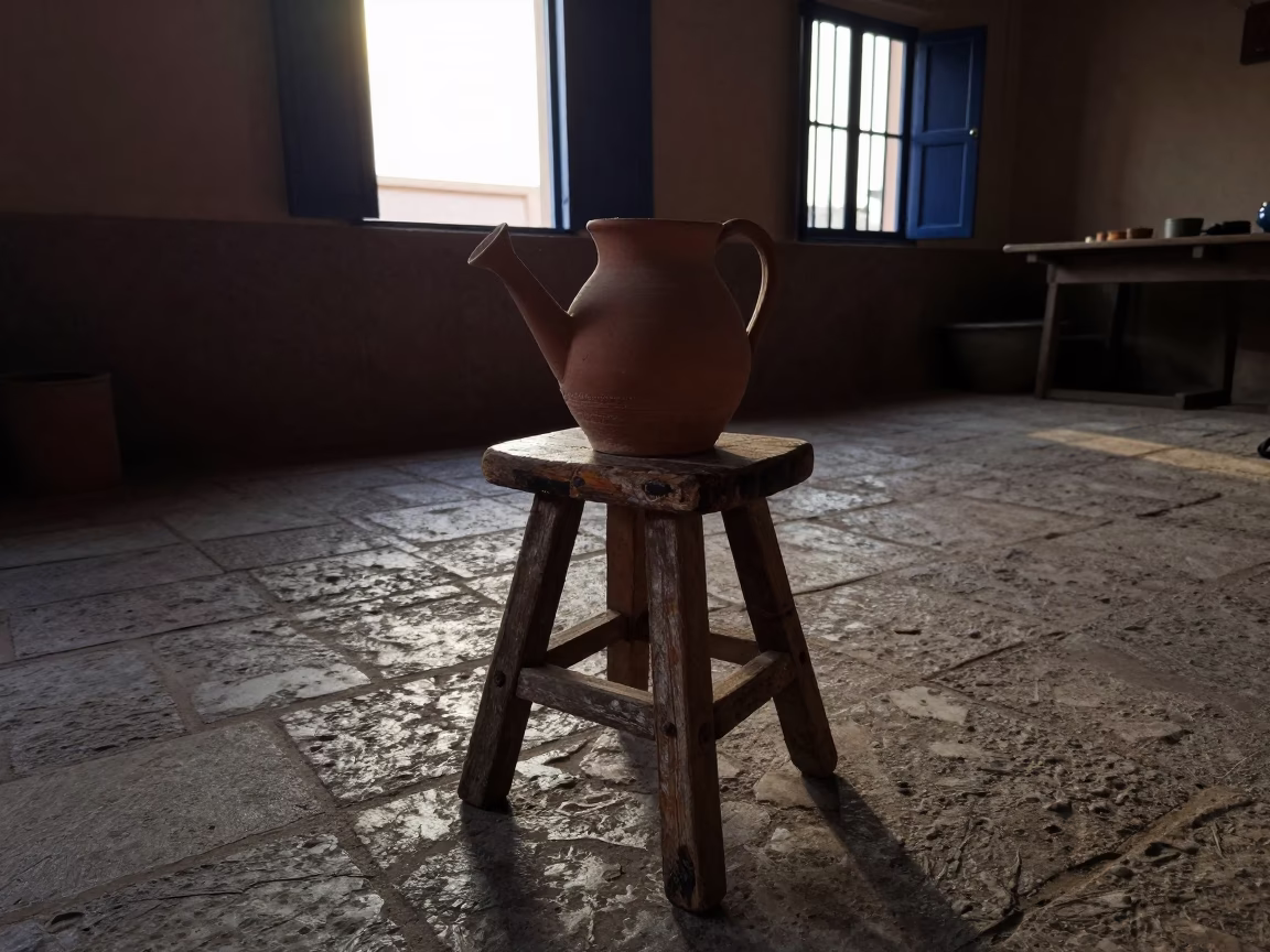 Wooden Stool in Essaouira in in Essaouira, Morocco