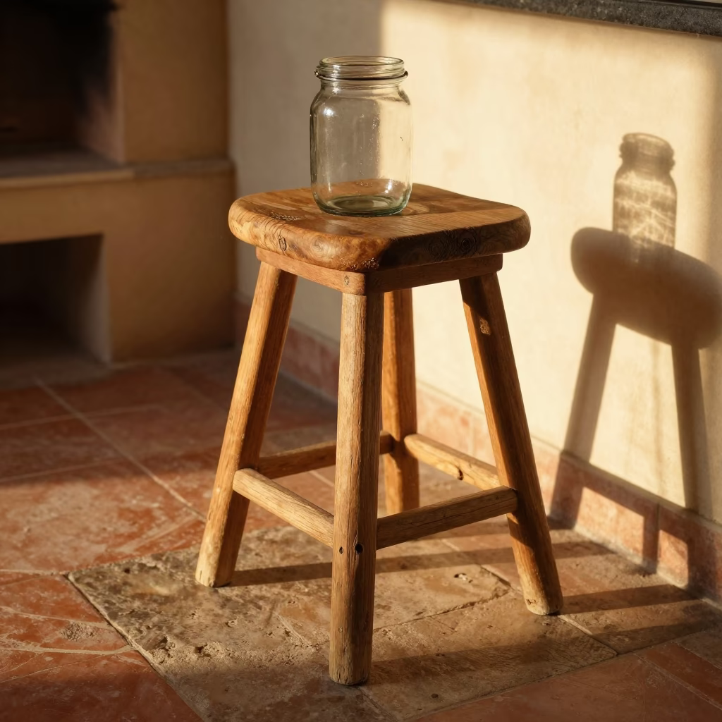 Wooden Stool in Florence in in Florence, Italy