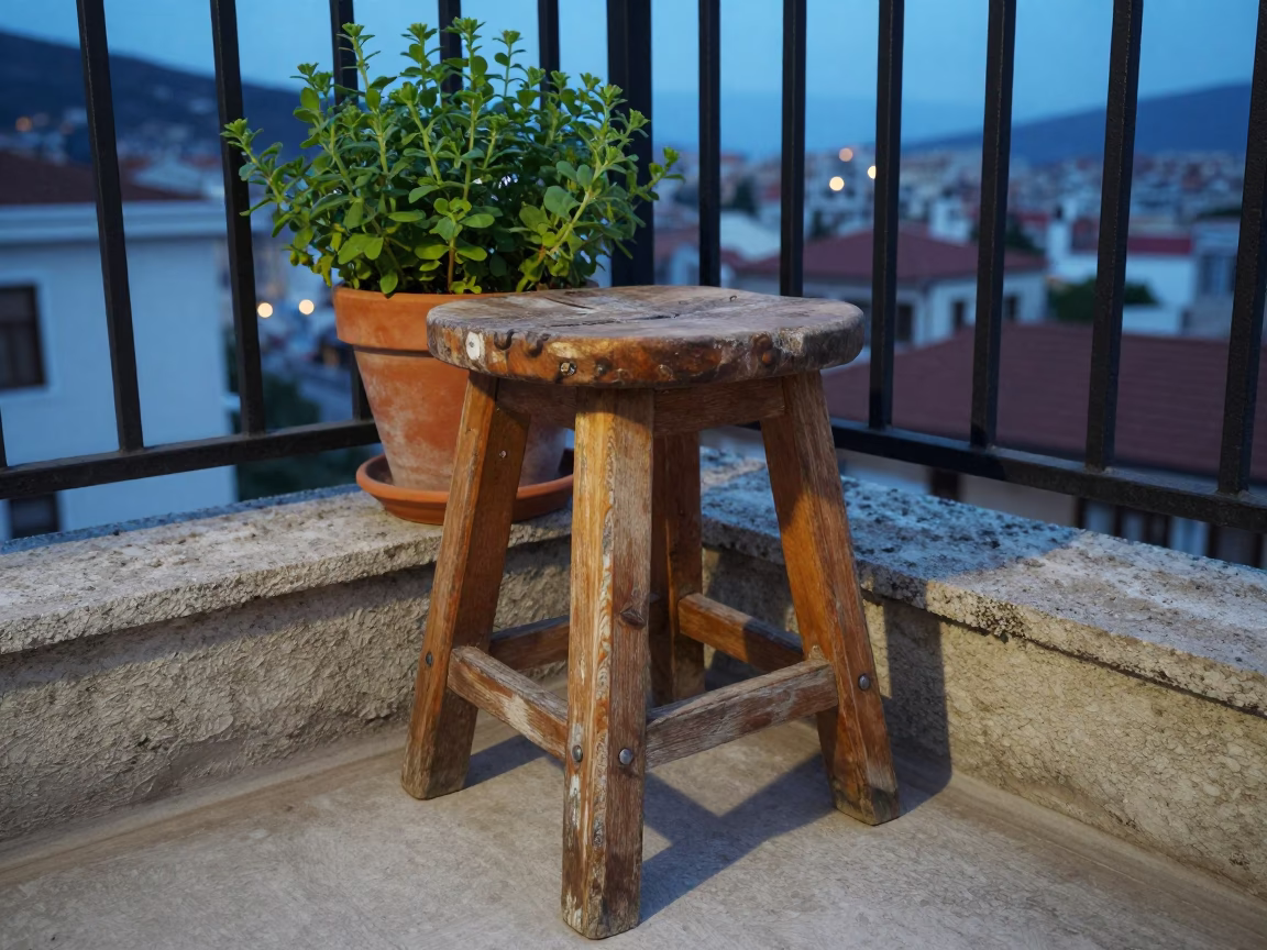 Wooden Stool in Izmir in in Izmir, Turkey