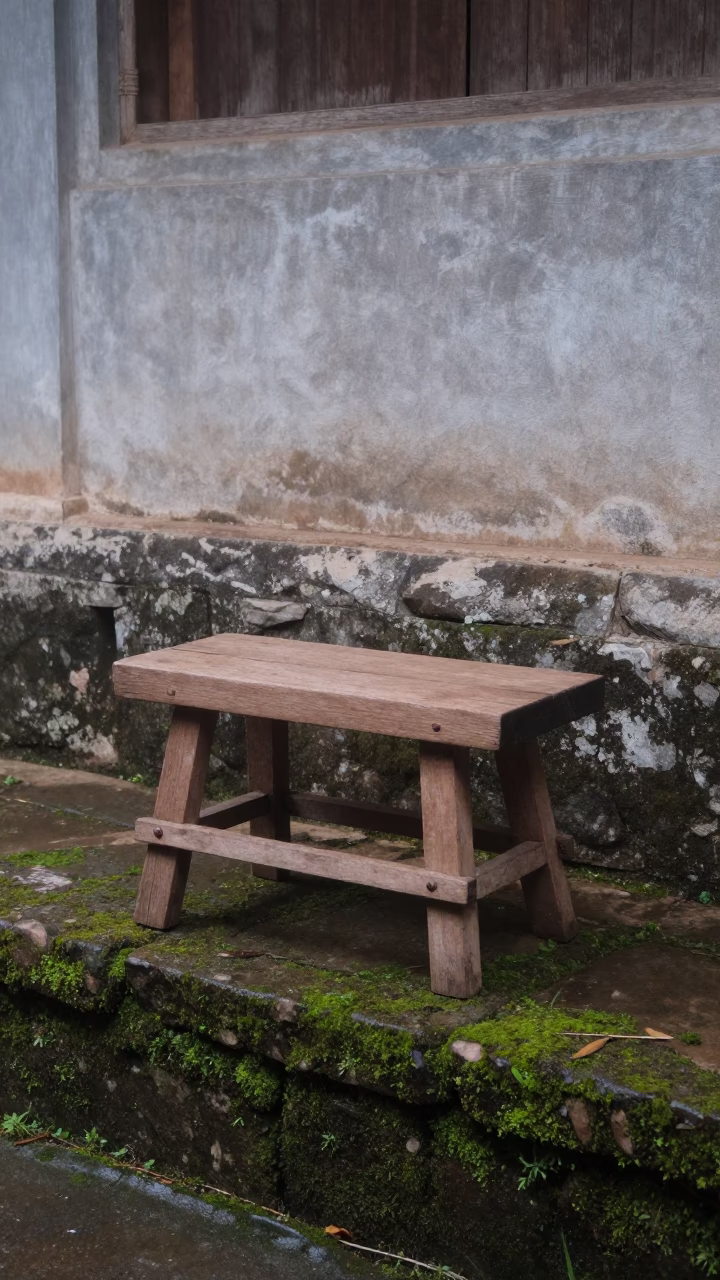 Wooden Stool in Luang Prabang in in Luang Prabang, Laos