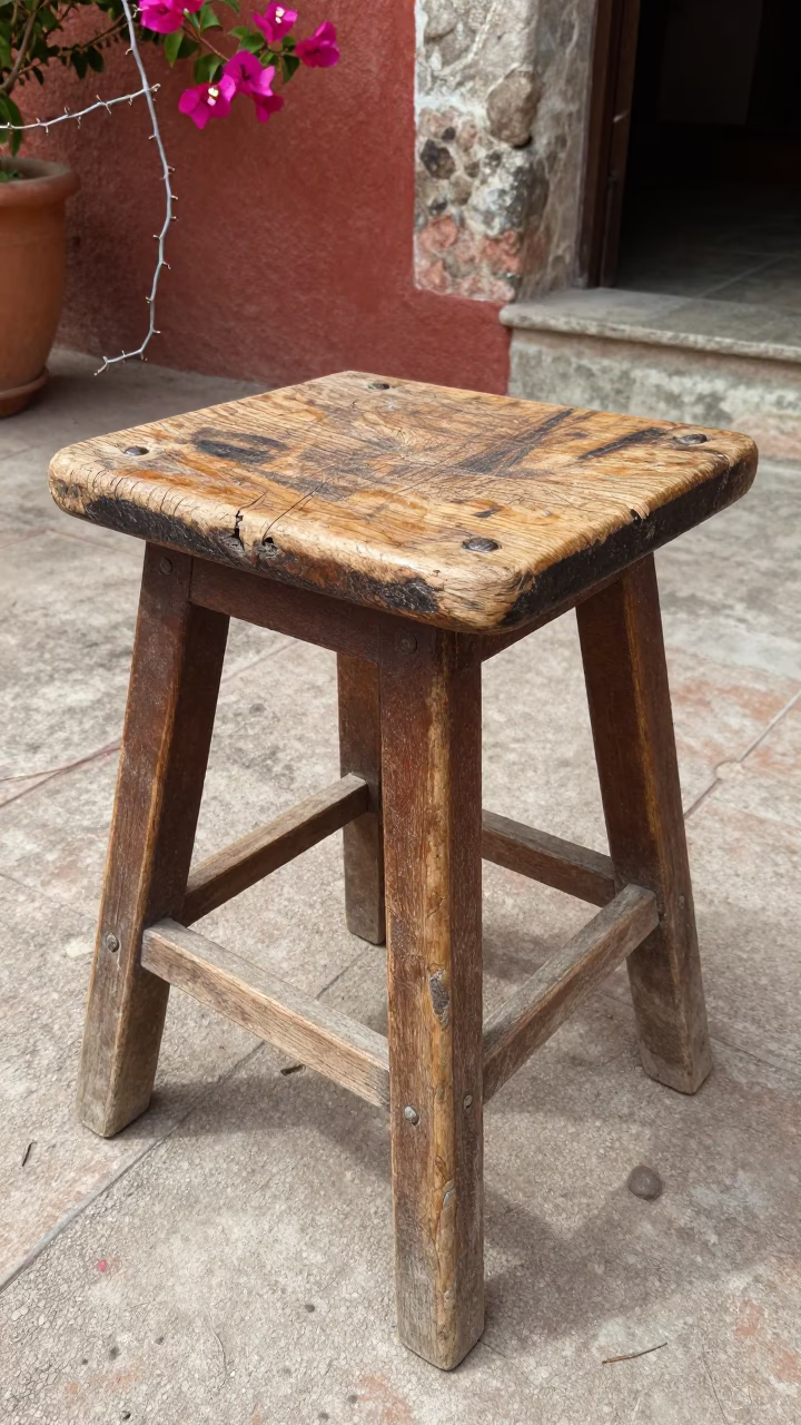 Wooden Stool in Oaxaca in in Oaxaca, Mexico