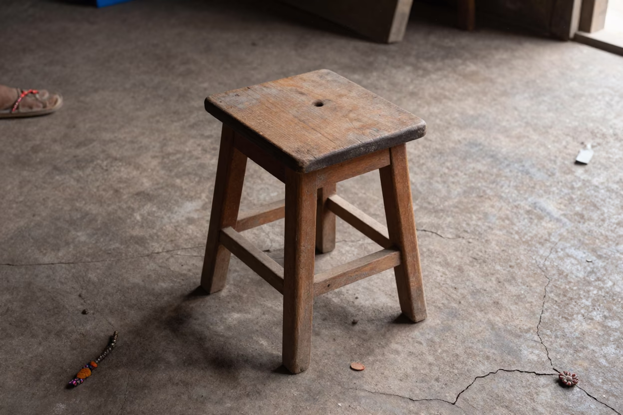 Wooden Stool in Phnom Penh in in Phnom Penh, Cambodia