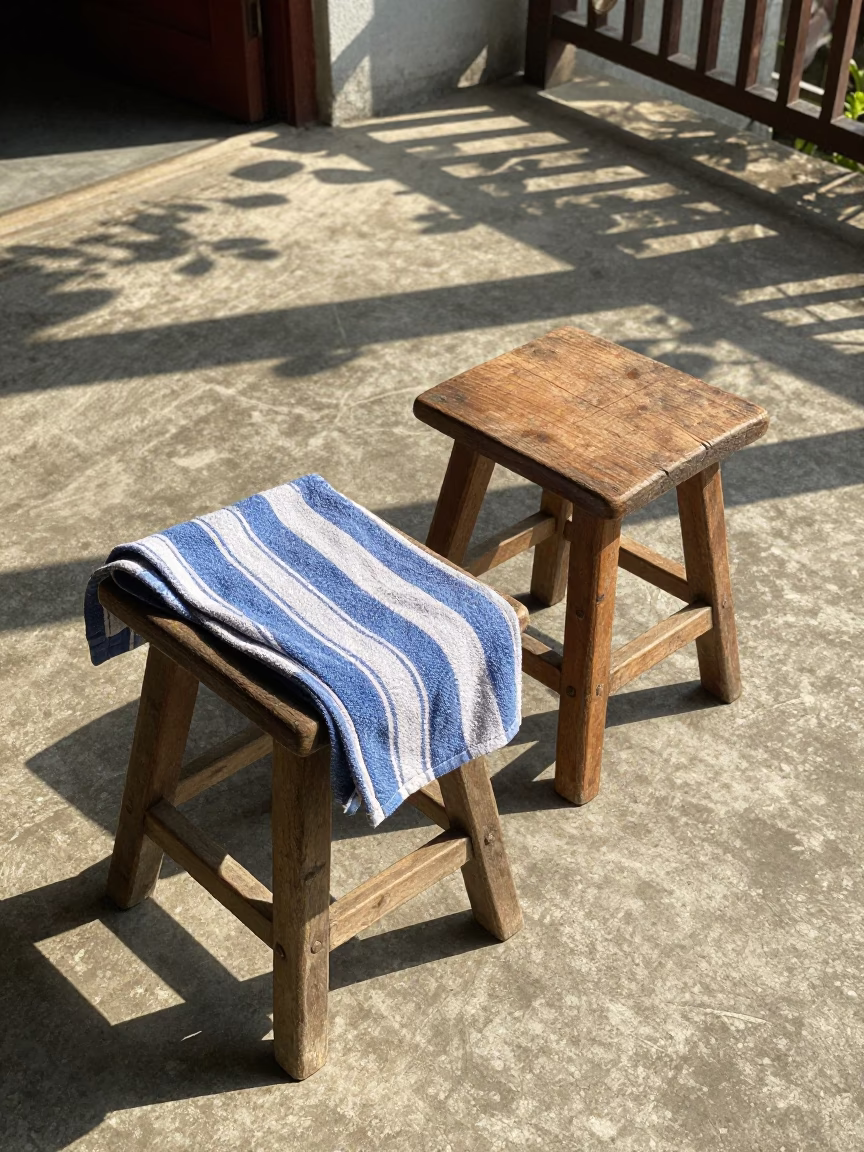 Wooden Stools in Surabaya in in Surabaya, Indonesia