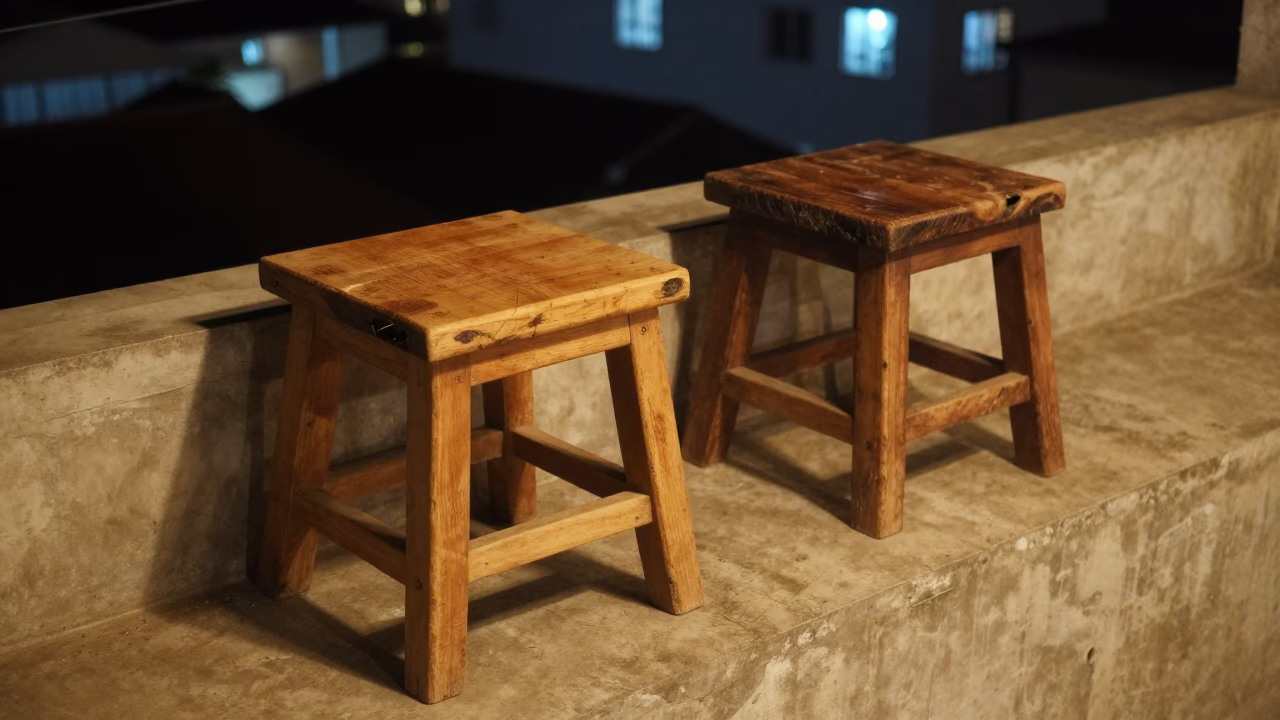 Wooden Stools in Yogyakarta in in Yogyakarta, Indonesia