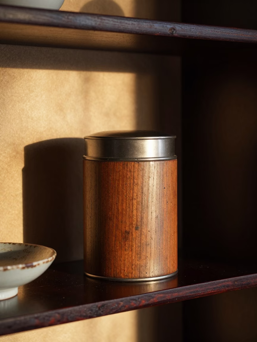 Wooden Tea Canister in Kyoto in in Kyoto, Japan