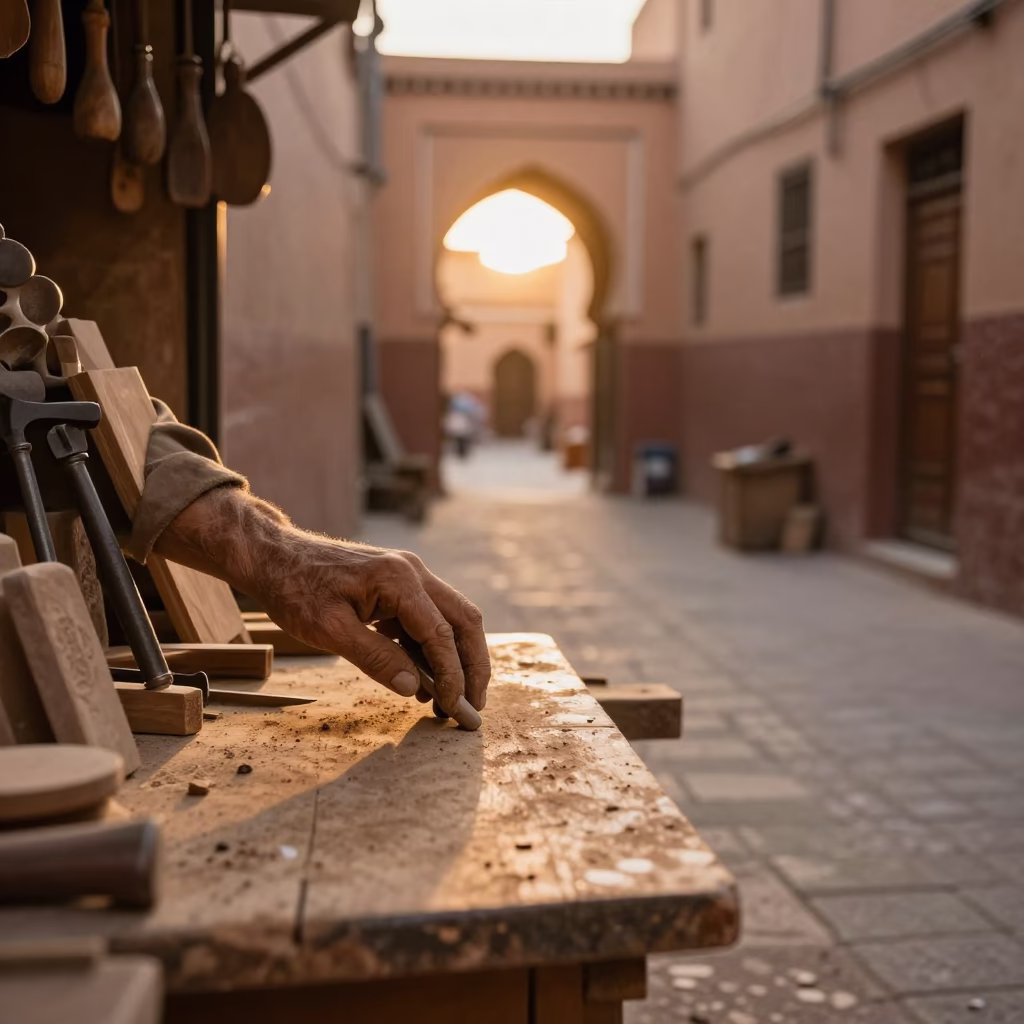 Wooden Textures in Marrakech in in Marrakech, Morocco
