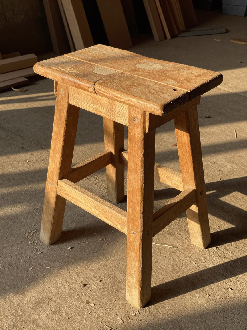 Wooden Work Stool in Accra in in Accra, Ghana