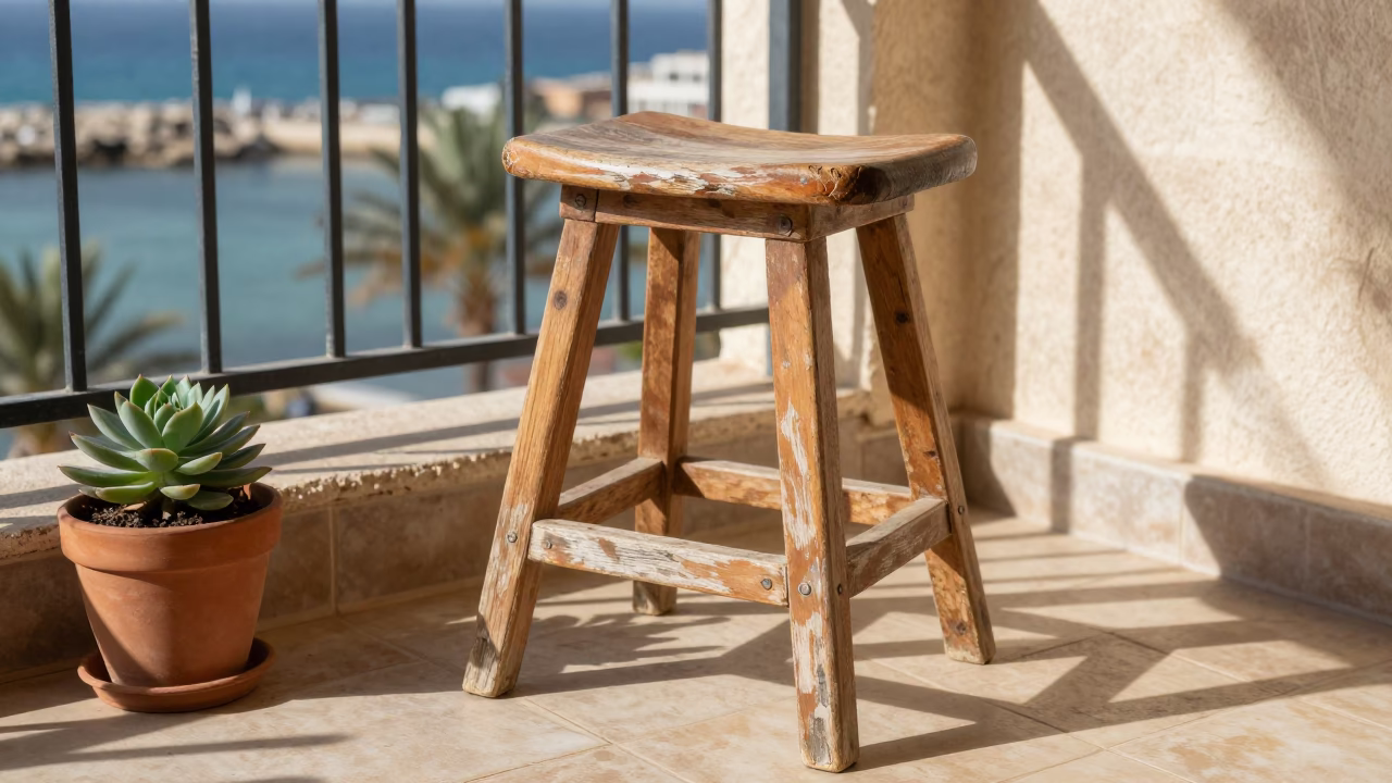 Wooden Work Stool in Alexandria in in Alexandria, Egypt