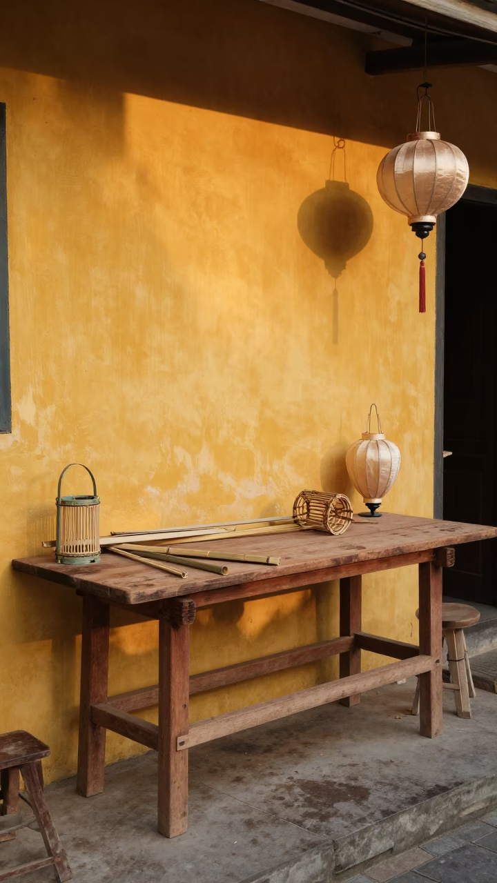 Wooden Workbench in Hoi An in in Hoi An, Vietnam