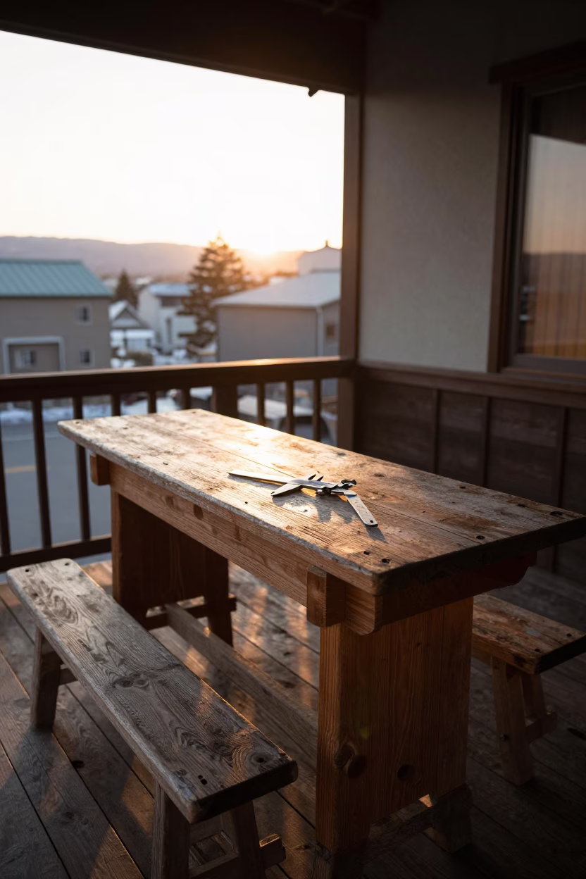 Wooden Workbench in Sapporo in in Sapporo, Japan