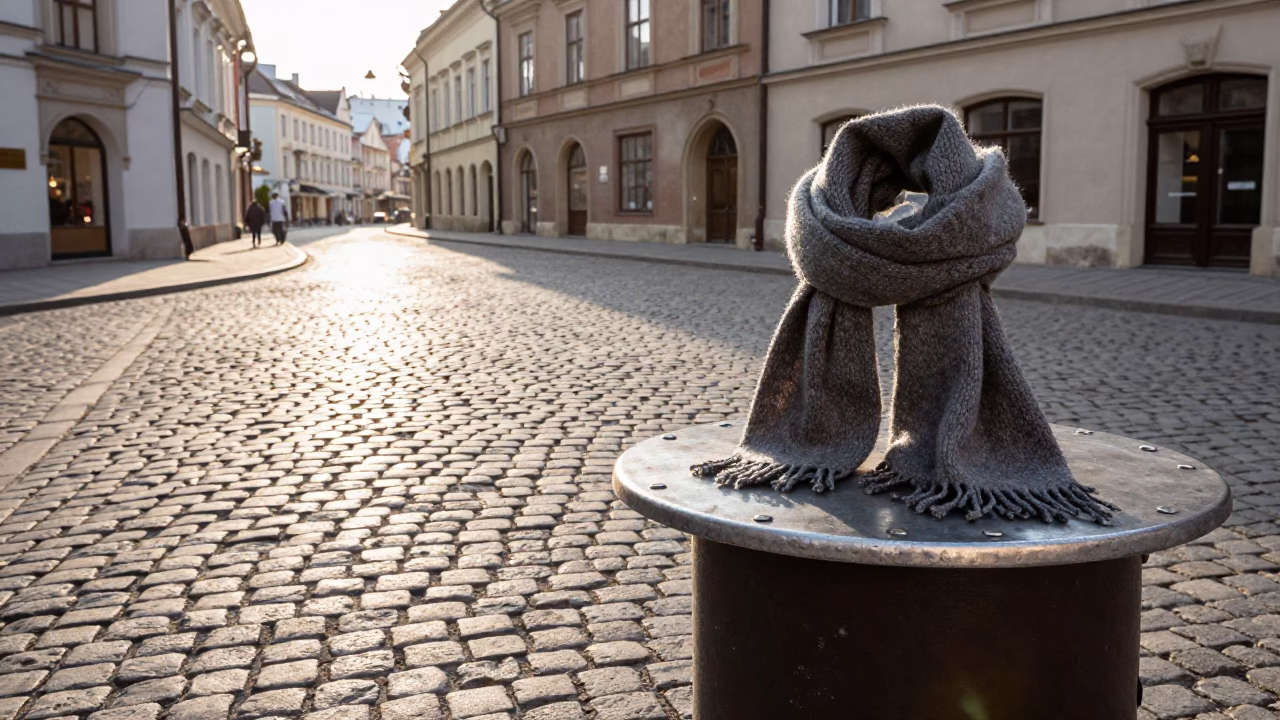 Wool Scarf just after sunrise in Krakow in in Krakow, Poland