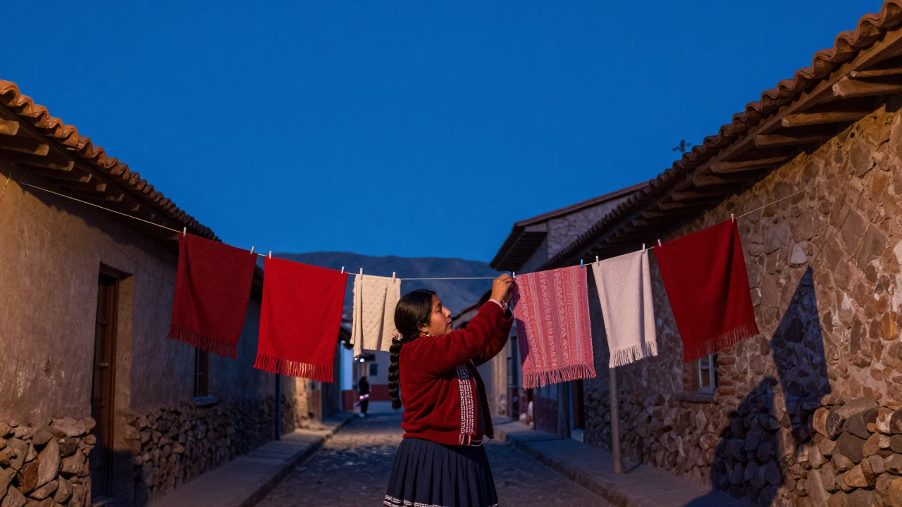 Wool Scarves in La Paz in in La Paz, Bolivia