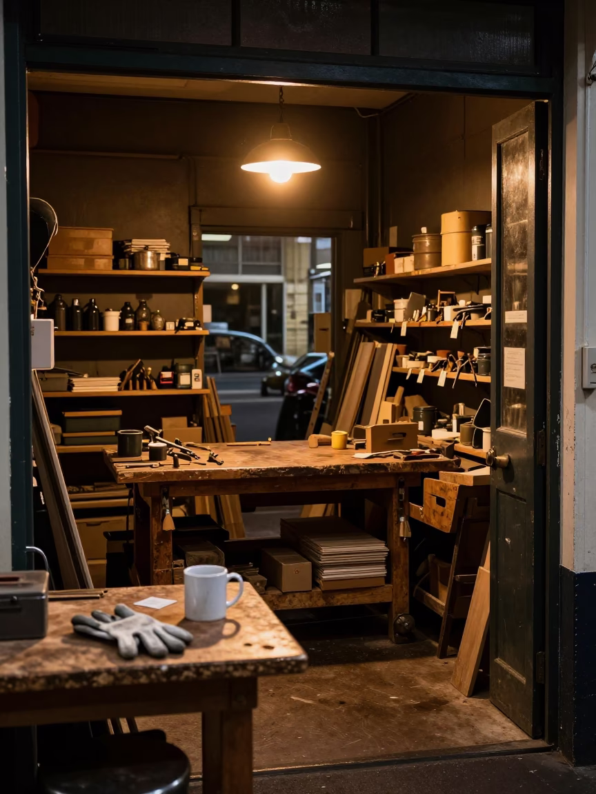 Workbench after dark in Auckland in in Auckland, New Zealand