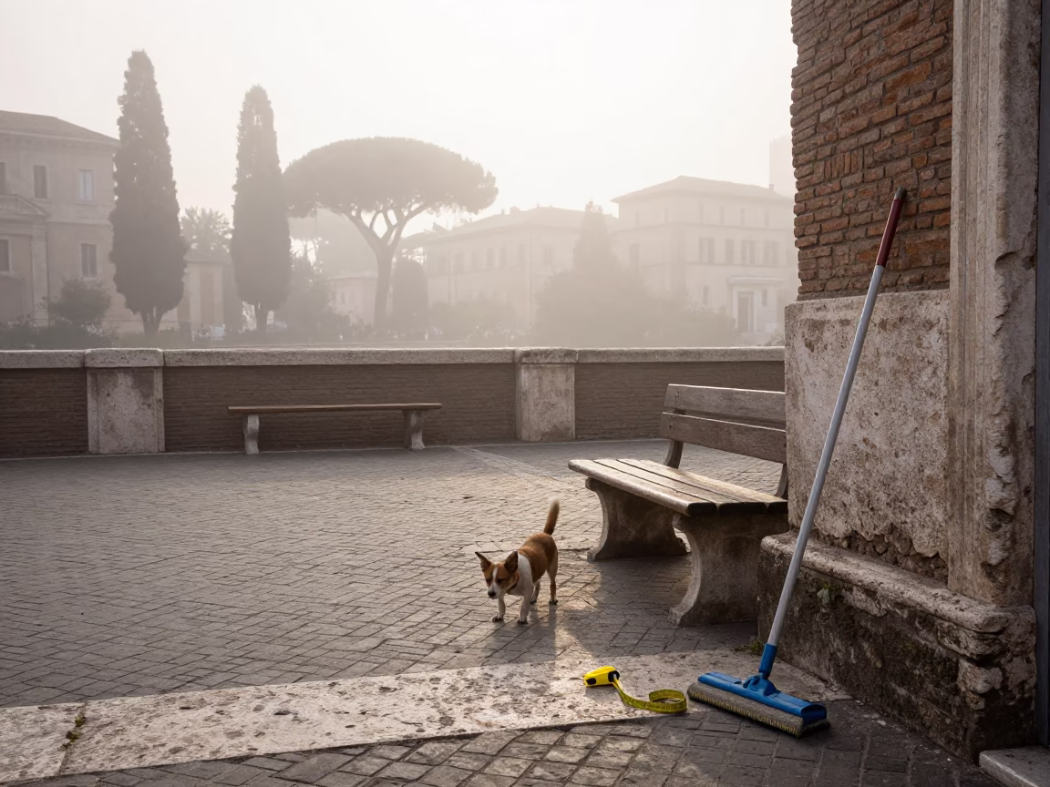 Workbench at Dawn Light in Rome in in Rome, Italy