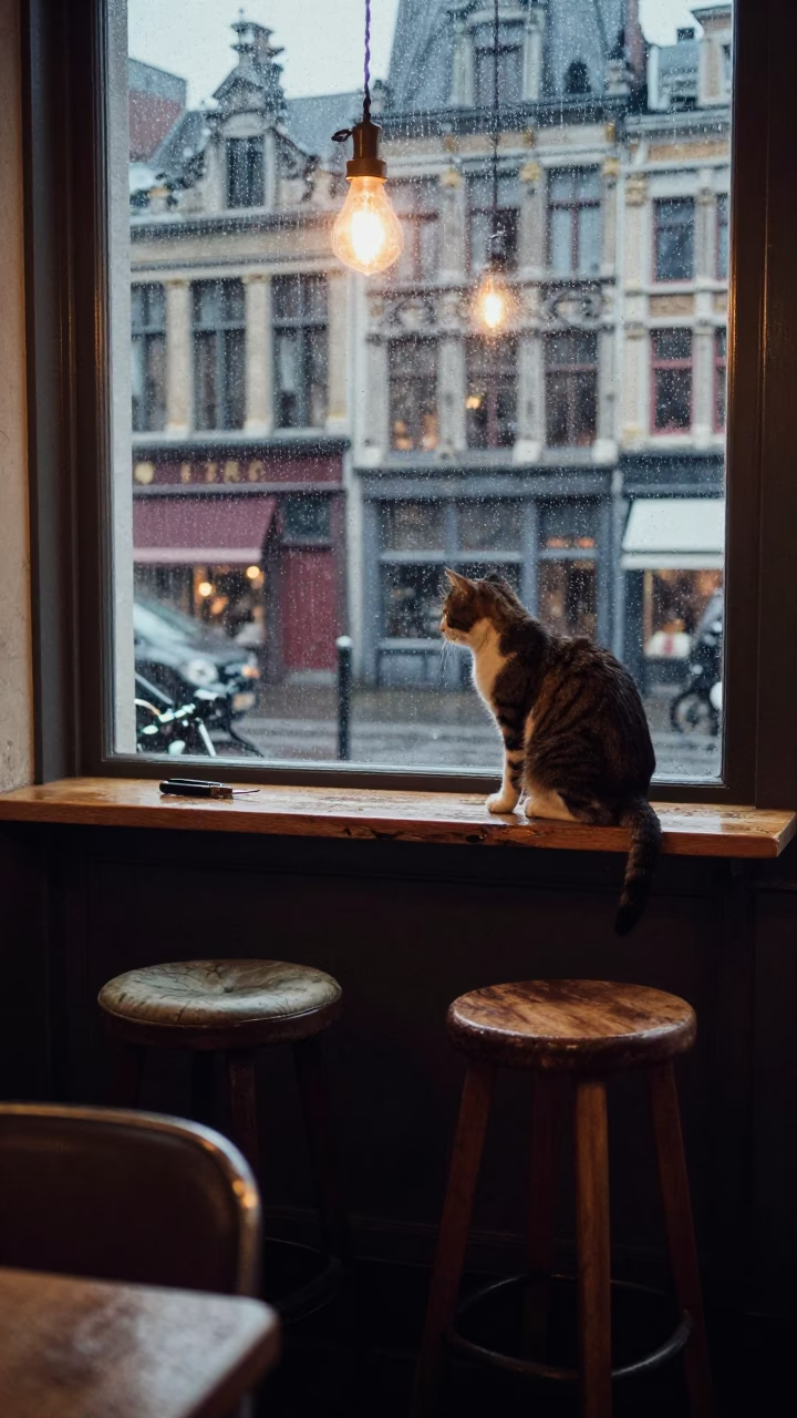 Workbench at Dusk Light in in Brussels, Belgium