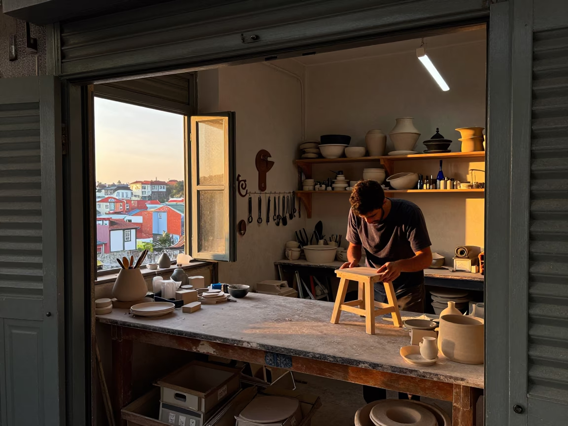 Workbench Clutter in Porto in in Porto, Portugal