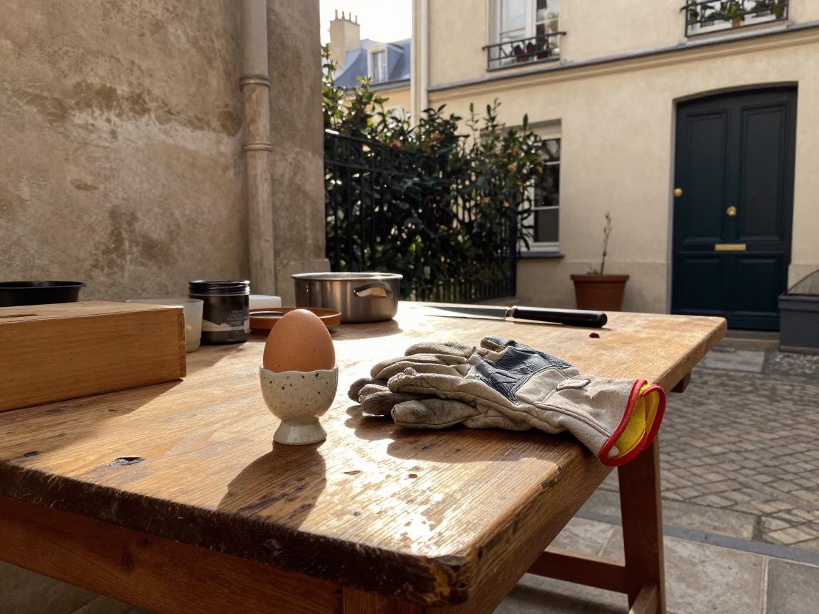Workbench in Paris at Late Afternoon Light in in Paris, France