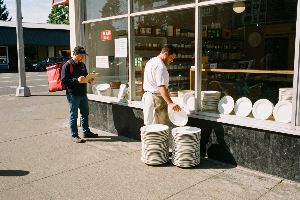 Worker Break in Portland in in Portland, Oregon, United States