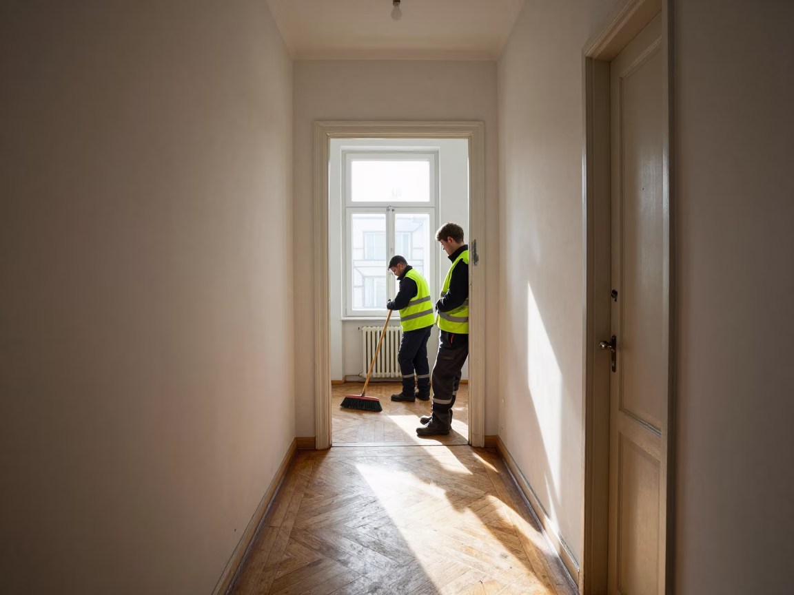Worker in Berlin at Noon Light in in Berlin, Germany