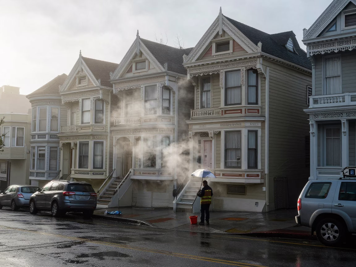 Worker in San Francisco in in San Francisco, California, United States