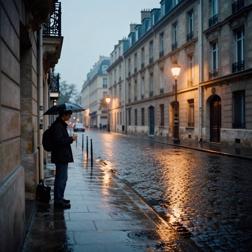 Worker Pausing in Paris in in Paris, France