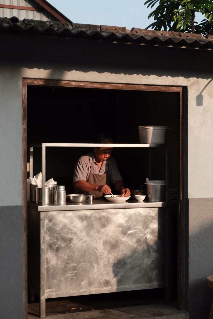 Worker Prepping in Yogyakarta in in Yogyakarta, Indonesia