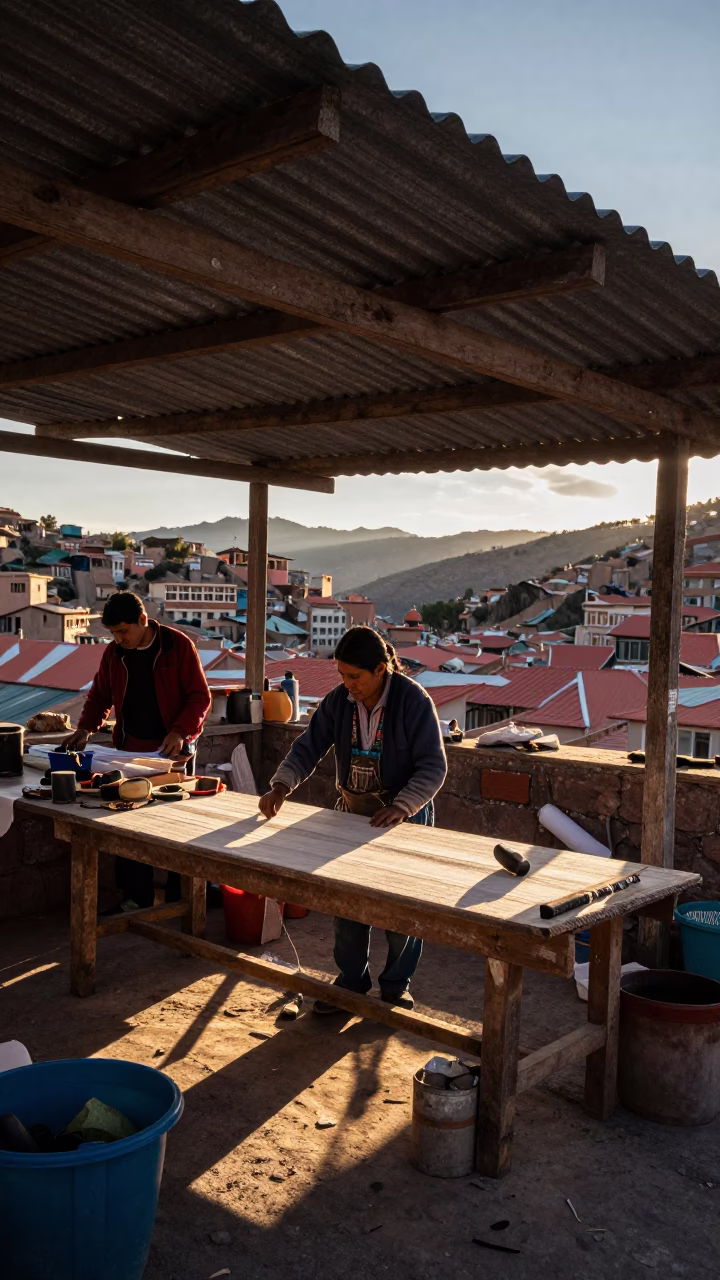 Worker's Bench in La Paz in in La Paz, Bolivia