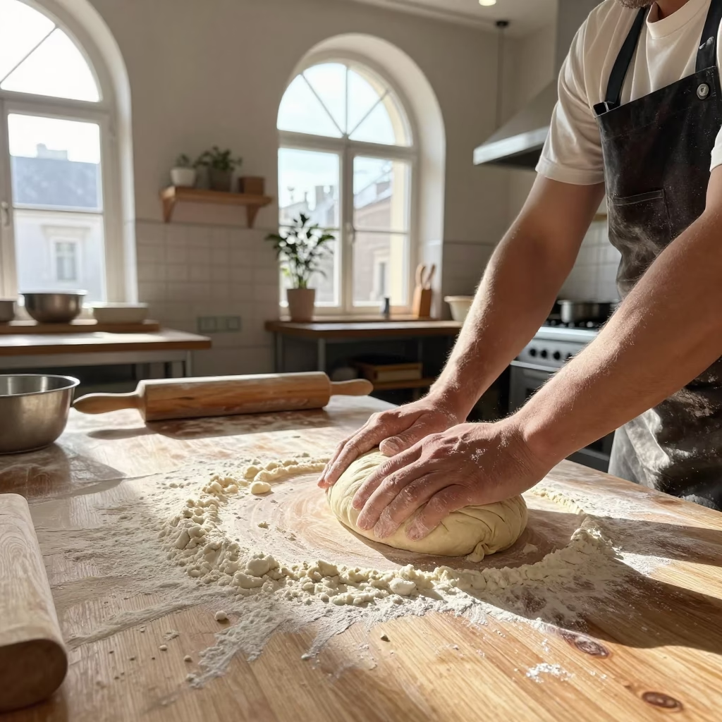 Working Dough in Krakow in in Krakow, Poland