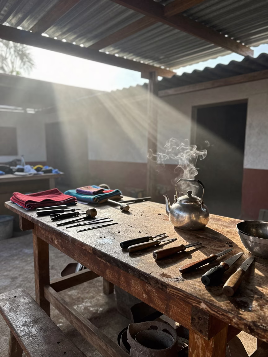 Workshop Bench in Oaxaca in in Oaxaca, Mexico