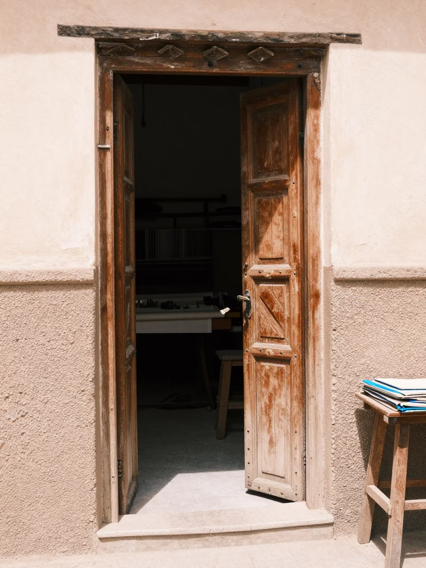 Workshop Interior in Essaouira in in Essaouira, Morocco