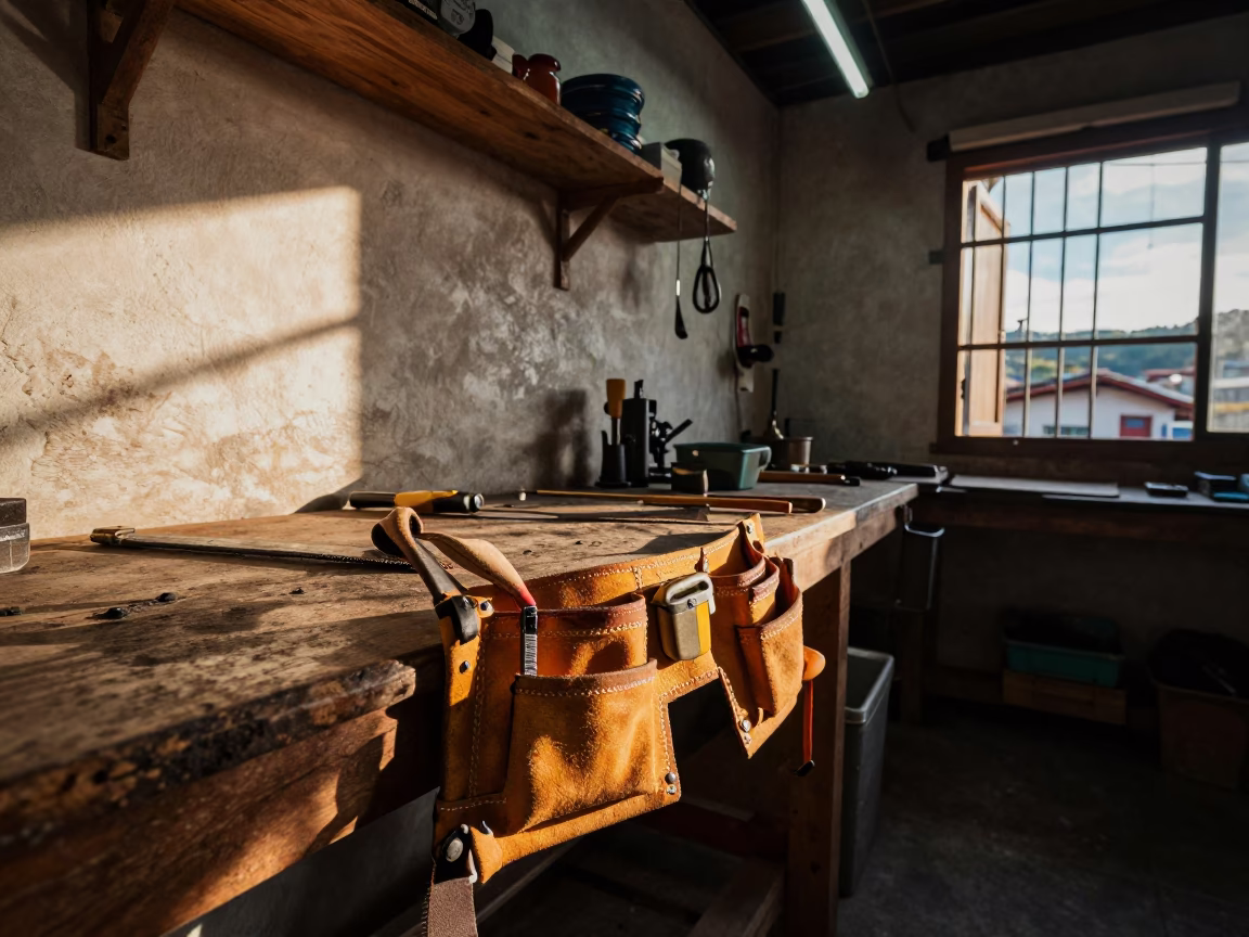 Workshop Interior in Medellin at Late Afternoon Light in in Medellin, Colombia
