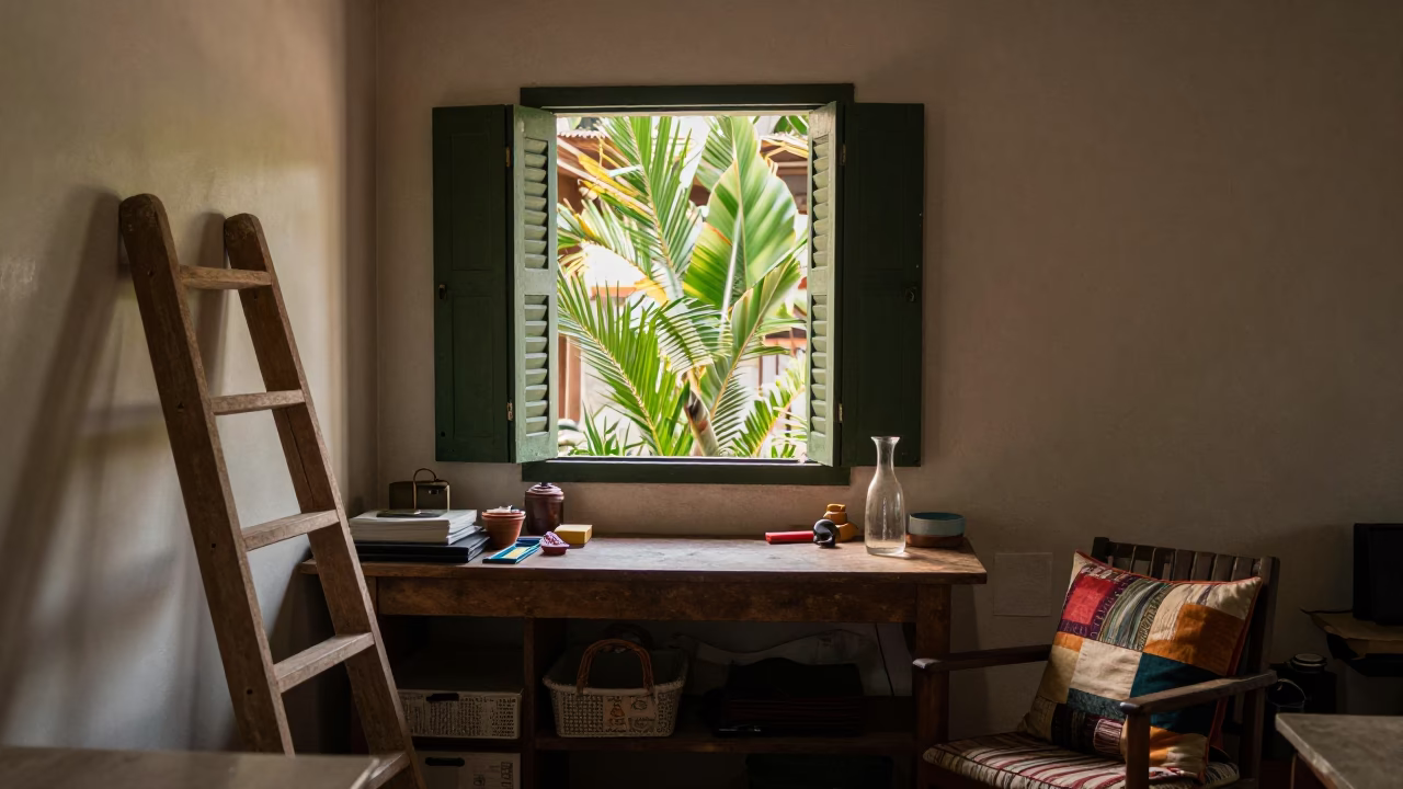 Workshop Interior in Phuket at As First Light Reaches The Scene in in Phuket, Thailand