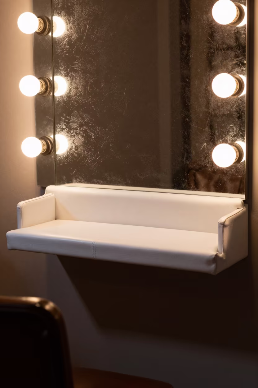 Worn Leather Armrest Shelf Night Salon Dublin in inside a nail studio near Smithfield, Dublin