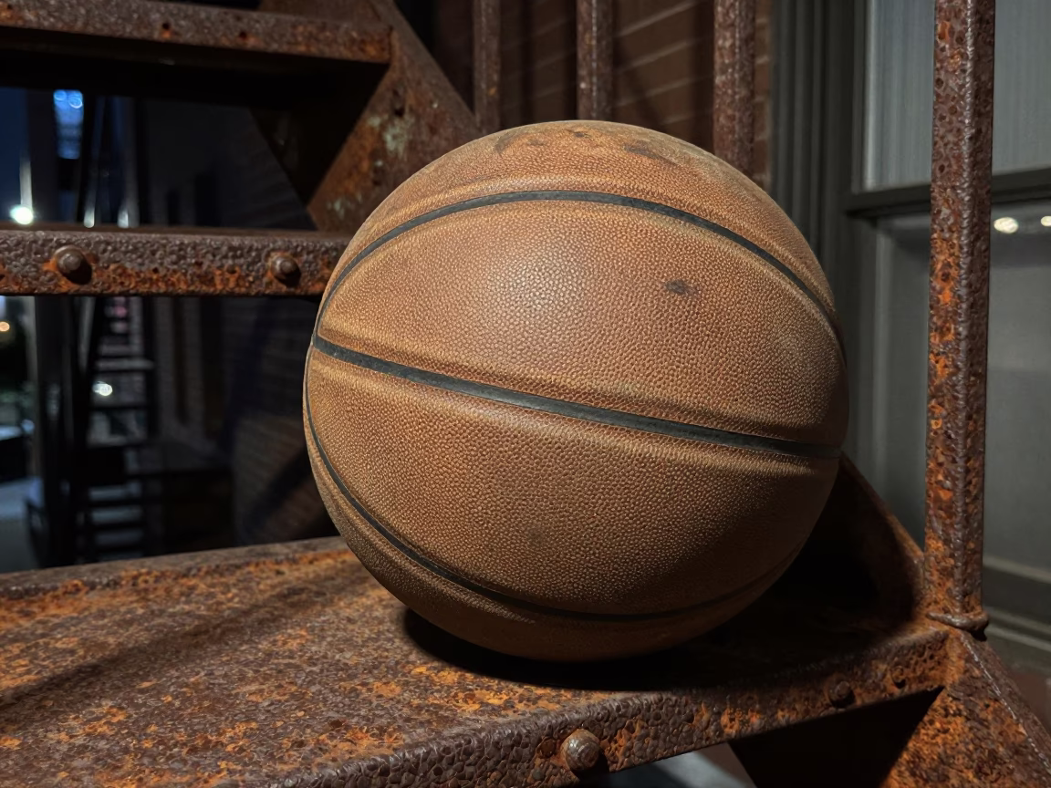 Worn Leather Basketball in Philadelphia in in Philadelphia, United States