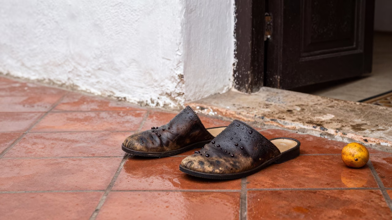 Worn Leather Slippers in Casablanca in in Casablanca, Morocco