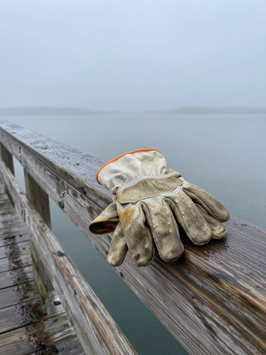 Worn Leather Work Gloves in Halifax in in Halifax, Canada