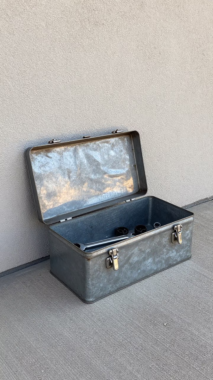 Worn Metal Toolbox in Austin in in Austin, United States
