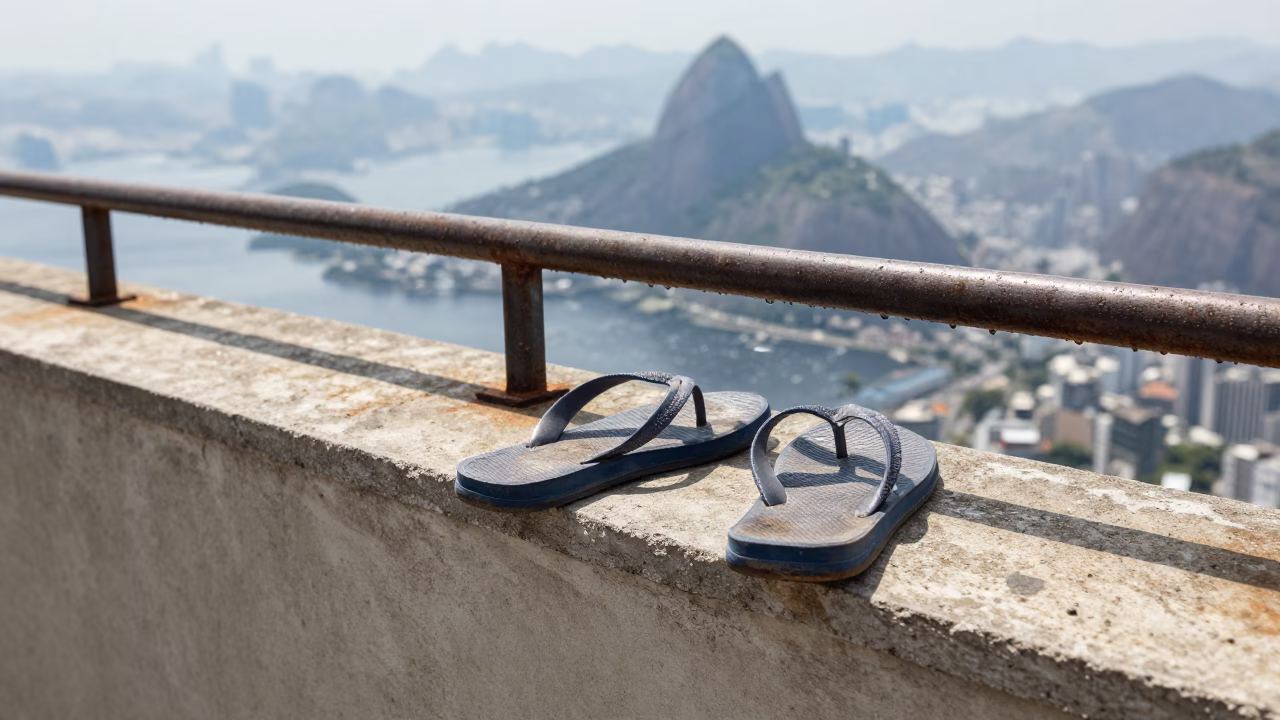 Worn Rubber Flip-flops in Rio De Janeiro in in Rio de Janeiro, Brazil