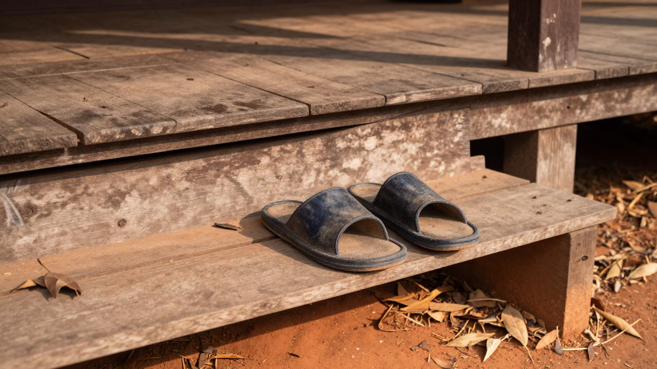 Worn Rubber Slippers in Chiang Mai in in Chiang Mai, Thailand