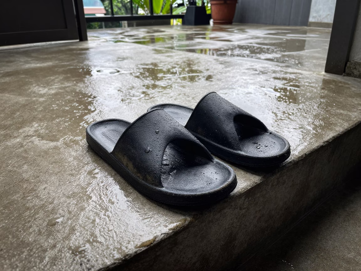 Worn Rubber Slippers in Kuala Lumpur in in Kuala Lumpur, Malaysia