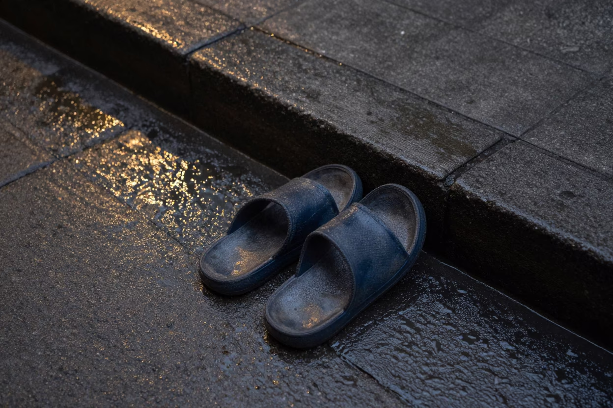 Worn Rubber Slippers in Taipei in in Taipei, Taiwan