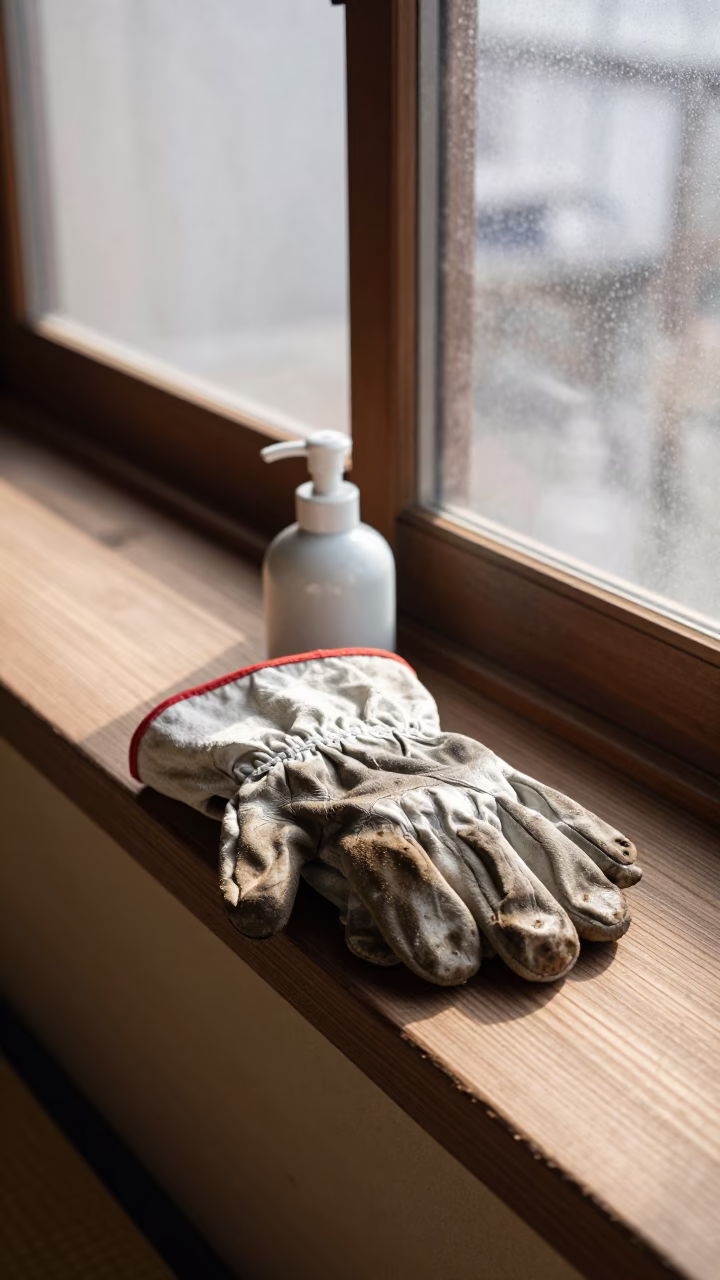 Worn Work Gloves in Osaka in in Osaka, Japan