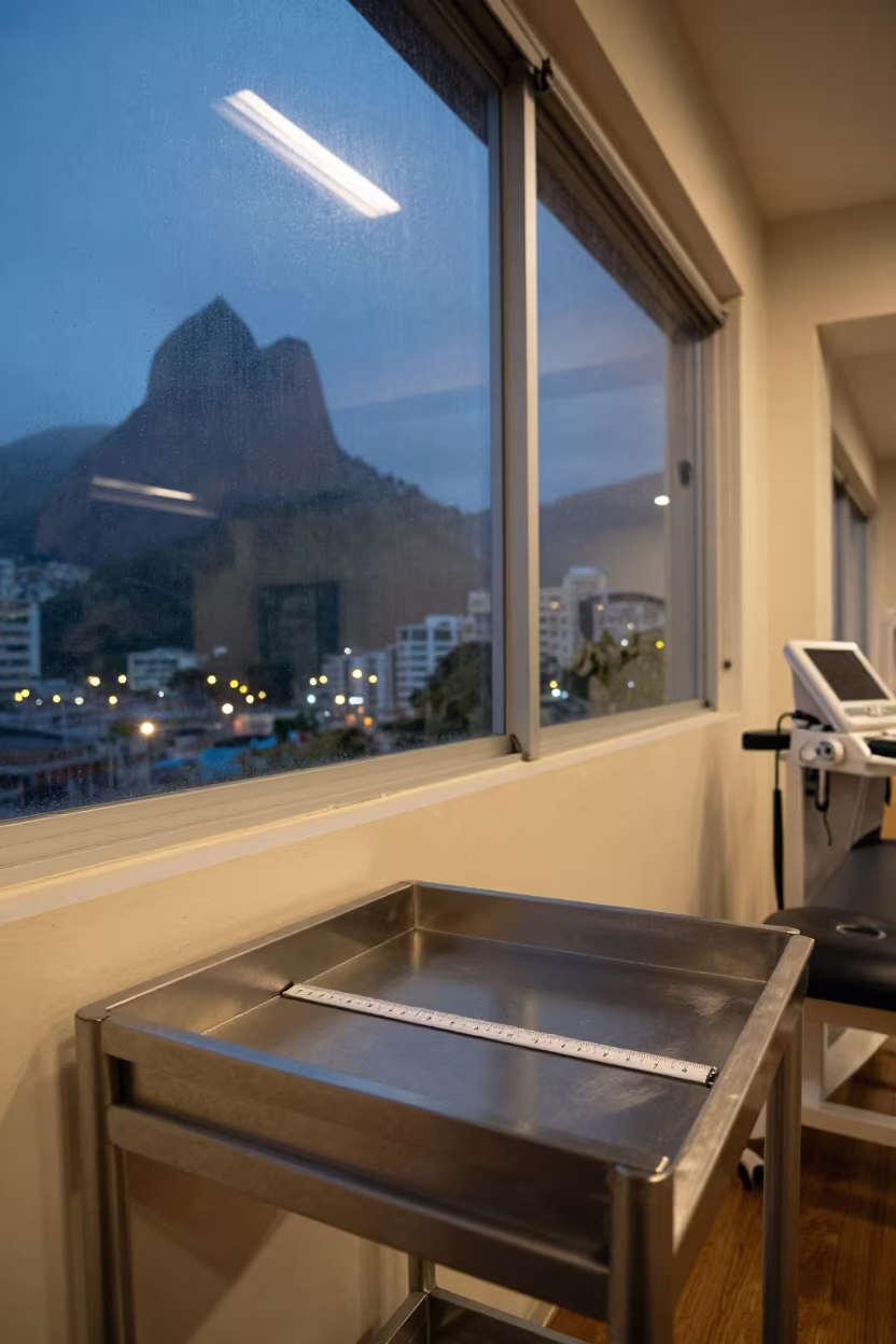 Wound Care Ruler Drawer Before Procedures in inside a rehabilitation gym in Lapa, Rio de Janeiro