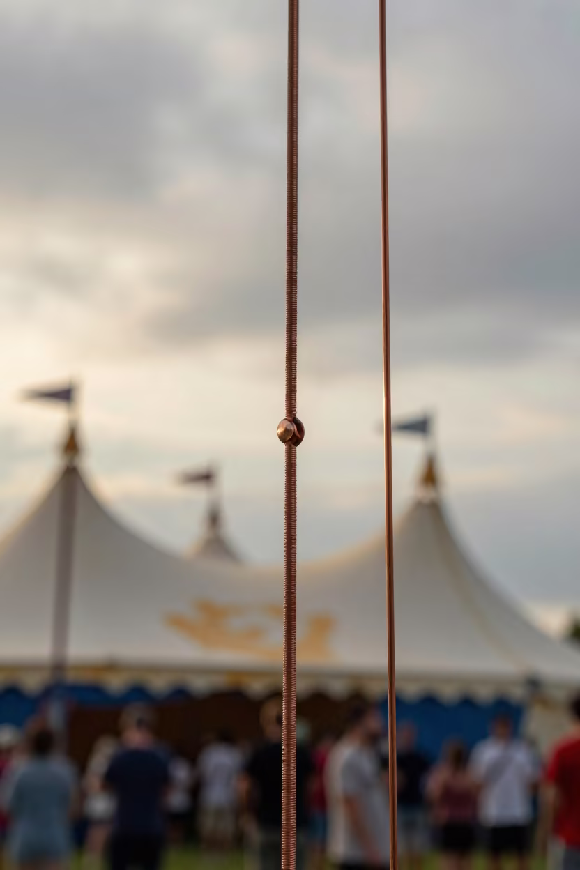 Wound Copper Guitar String Sunset Circus in under a circus tent in Carrefour