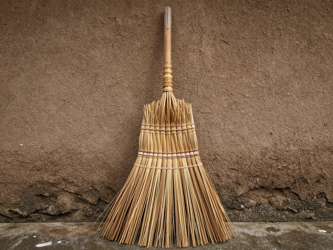 Woven Bamboo Broom in Yogyakarta in in Yogyakarta, Indonesia