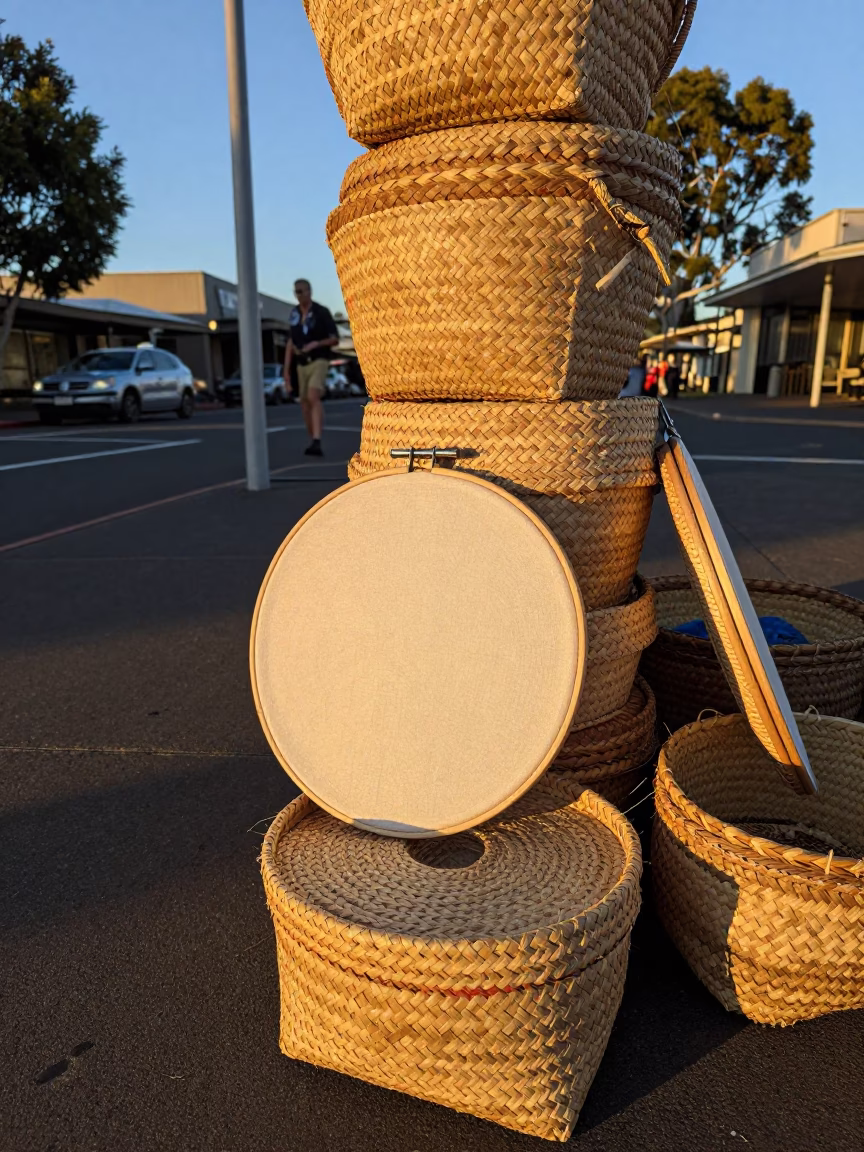 Woven Basket in Adelaide at Golden Hour in in Adelaide, South Australia, Australia