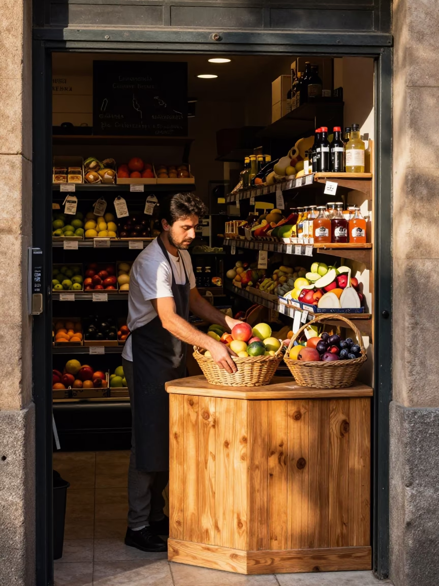 Woven Basket in Barcelona in in Barcelona, Spain