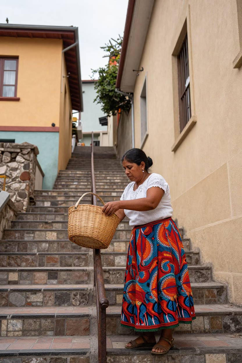 Woven Basket in Valparaiso in in Valparaiso, Chile