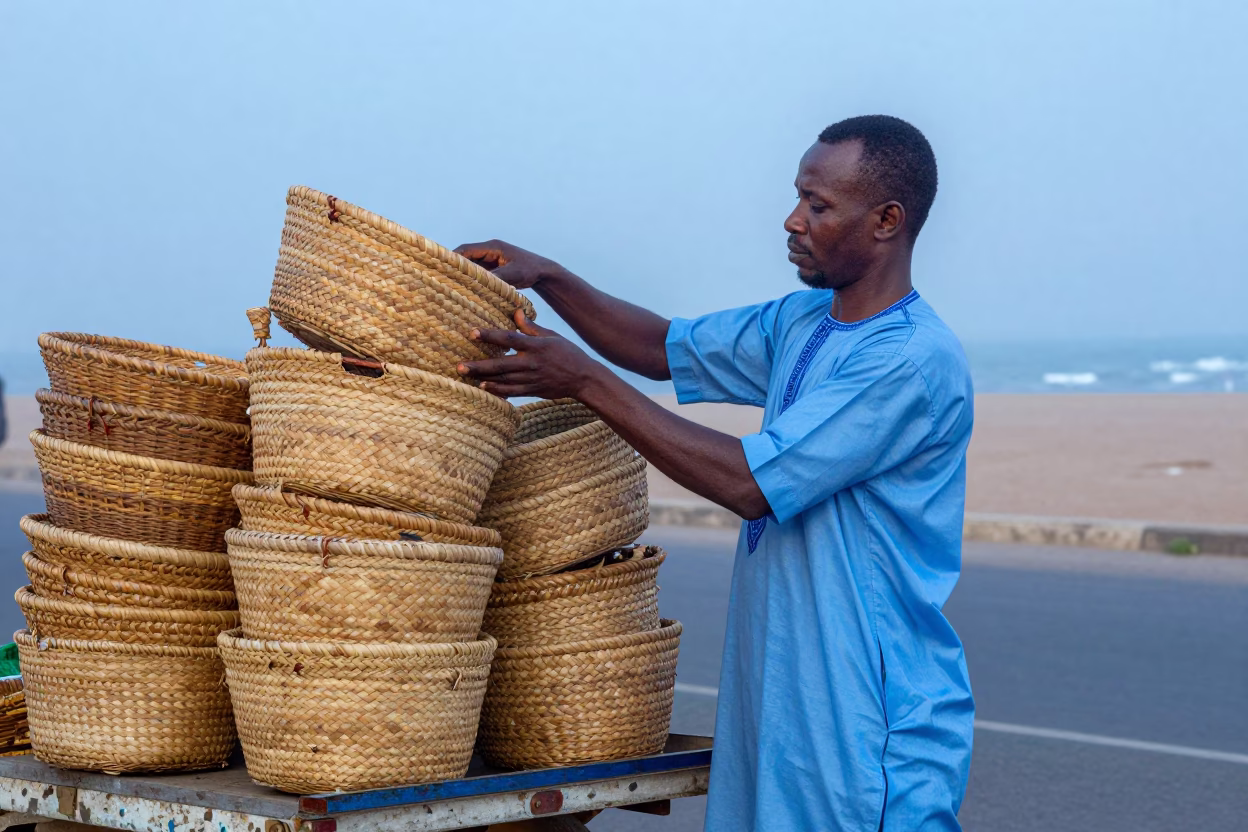 Woven Baskets in Dakar in in Dakar, Senegal