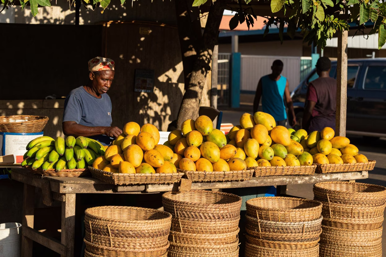 Woven Baskets in Durban at The Late Morning Light in in Durban, South Africa